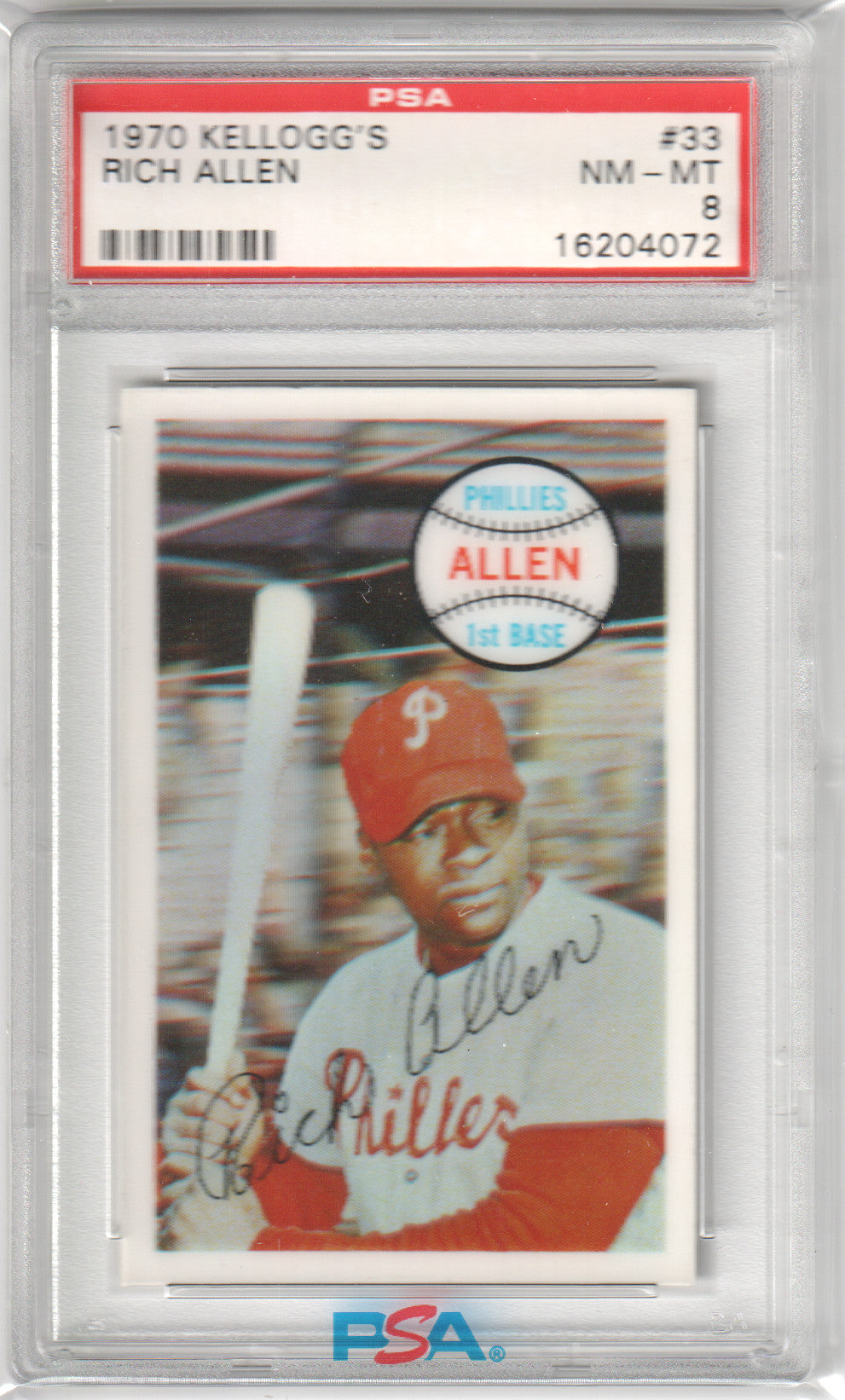 RICH ALLEN 1970 Kellogg's #33 PSA 8 NM - PHILLIES