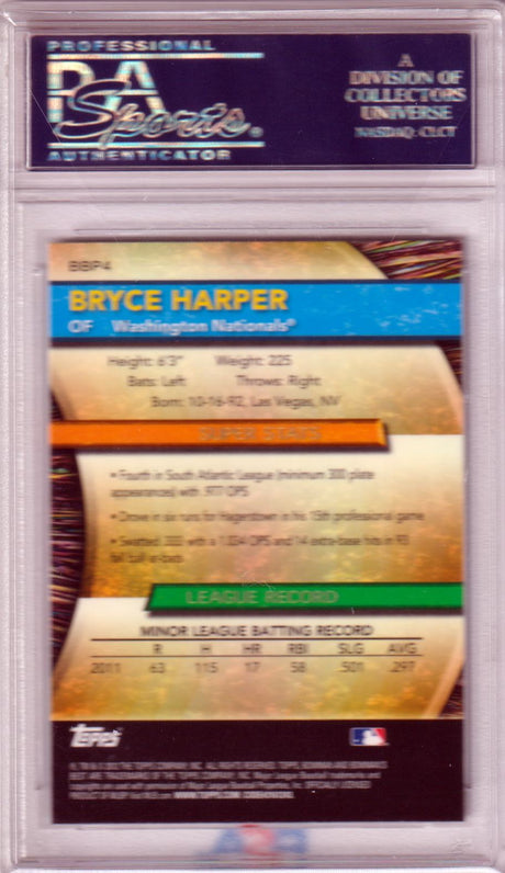 BRYCE HARPER 2012 Bowman's Best Prospects #BBP4 PSA 10 GEM MINT