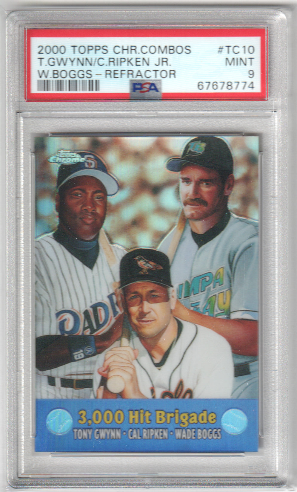 CAL RIPKEN TONY GWYNN WADE BOGGS 2000 Topps Chrome Refractor PSA 9 MINT