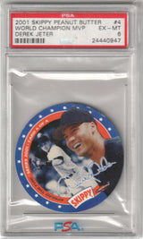 World Champion MVP 2001 Skippy Peanut Butter DEREK JETER #4 PSA 6 EX-MT YANKEES