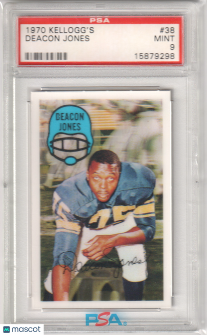 DEACON JONES 1970 Kellogg's #38 PSA 9 MINT - RAMS