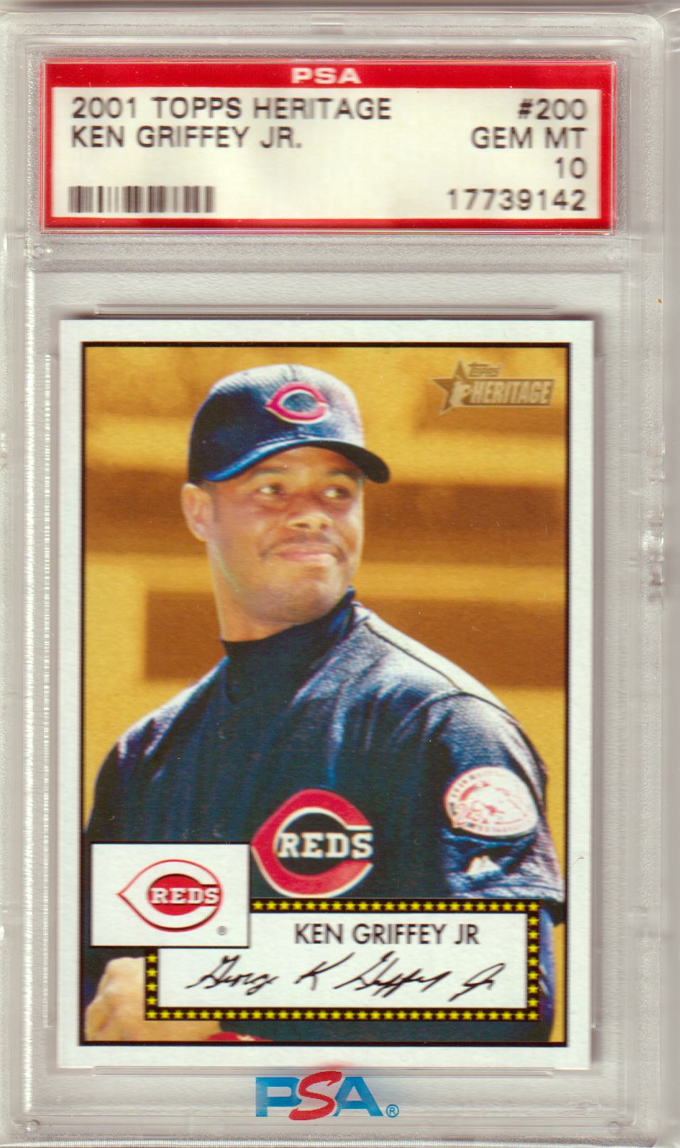 KEN GRIFFEY JR. 2001 Topps Heritage #200 PSA 10 GEM MINT - REDS