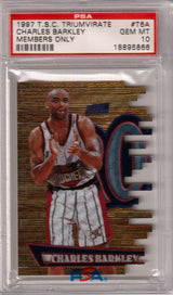 CHARLES BARKLEY 1997-98 Stadium Club Triumvirate Members Only PSA 10 GEM MINT