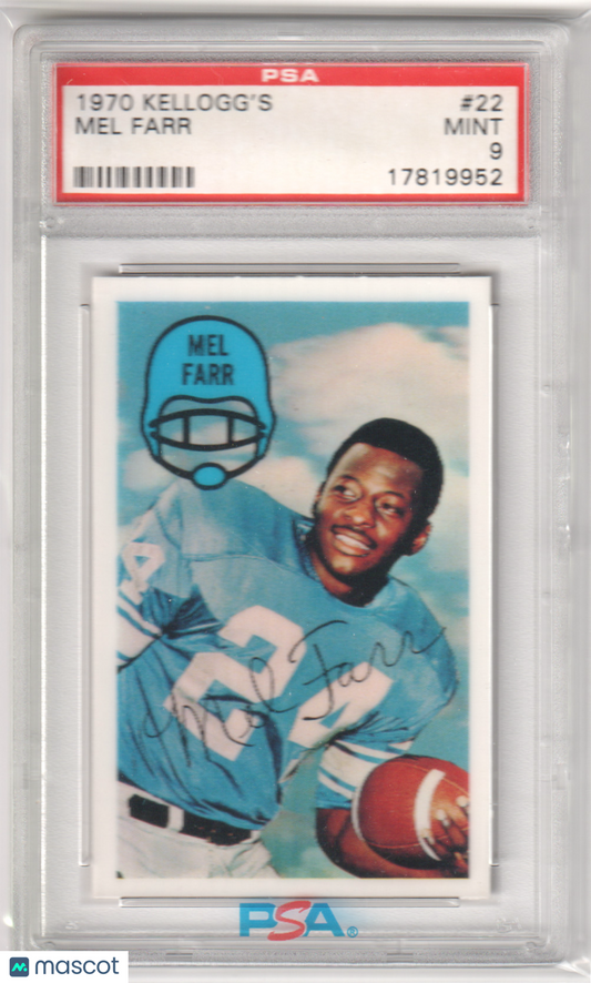 MEL FARR 1970 Kellogg's #22 PSA 9 MINT - LIONS