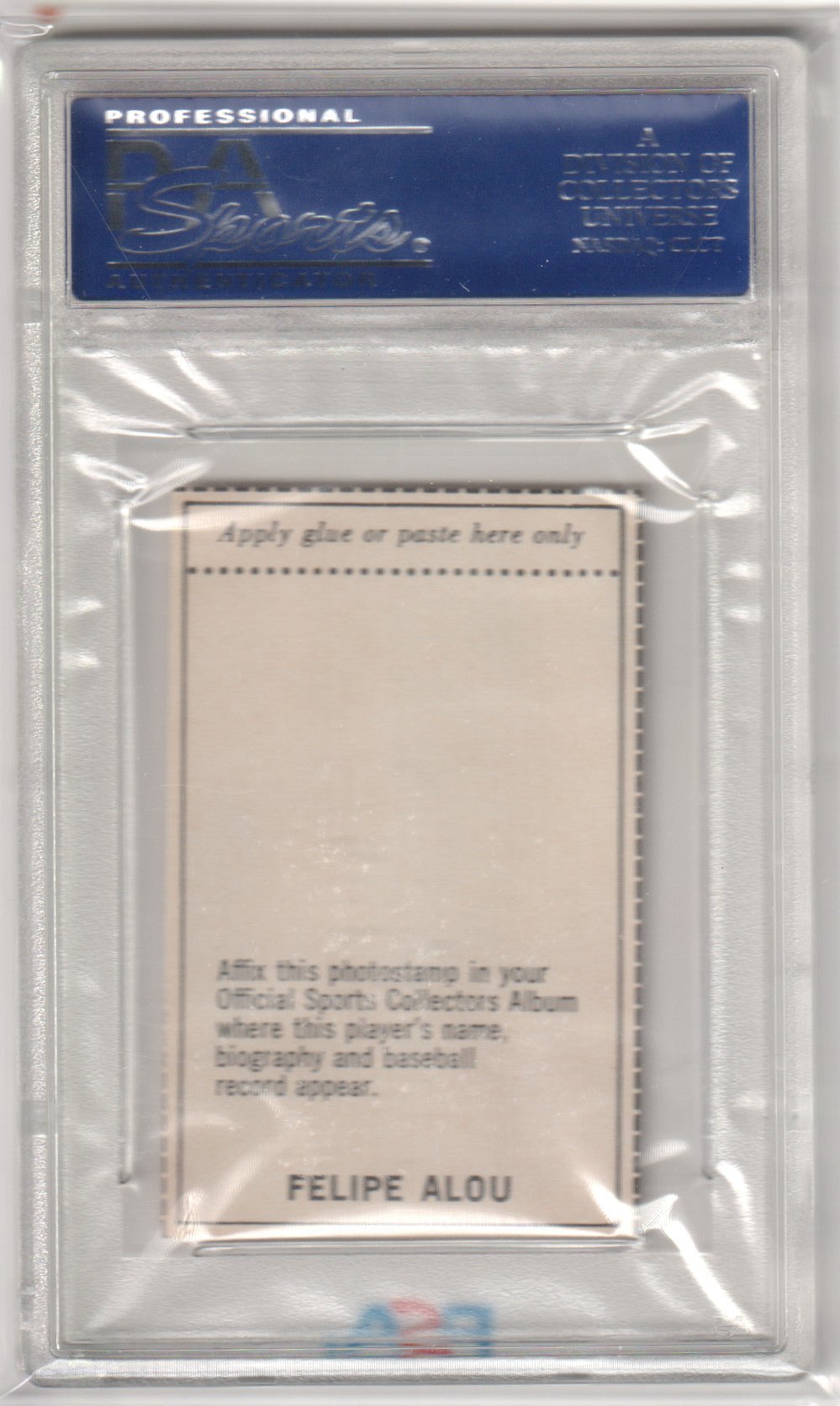 FELIPE ALOU 1969 MLB Photostamps Hand Cut PSA Authentic - Columbia Hobby - Sports Card Boxes - Toploaders - Card Savers