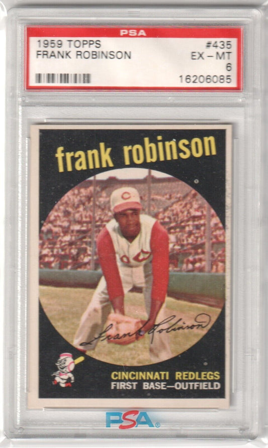 FRANK ROBINSON 1959 Topps #435 PSA 6 - REDS - Columbia Hobby - Sports Card Boxes - Toploaders - Card Savers