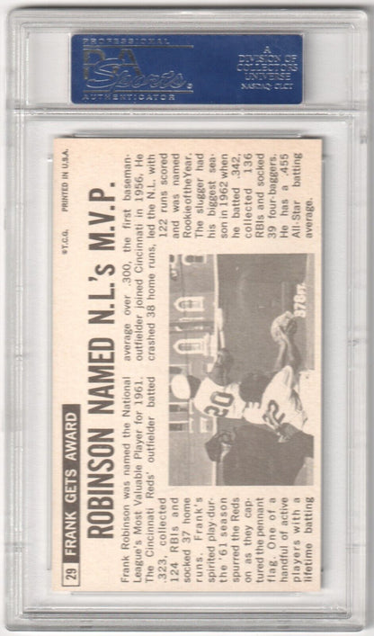 FRANK ROBINSON 1964 Topps Giants #29 PSA 8 NM - MT - REDS - Columbia Hobby - Sports Card Boxes - Toploaders - Card Savers