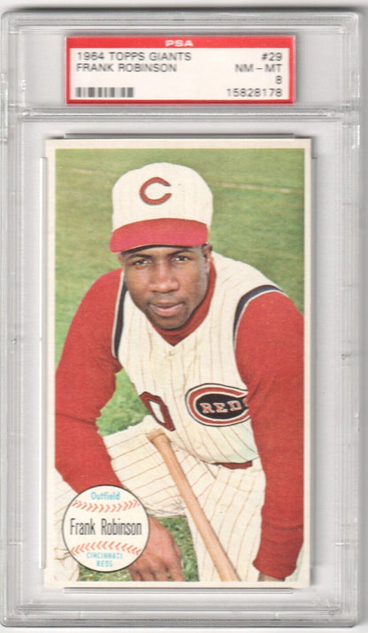 FRANK ROBINSON 1964 Topps Giants #29 PSA 8 NM - MT - REDS - Columbia Hobby - Sports Card Boxes - Toploaders - Card Savers