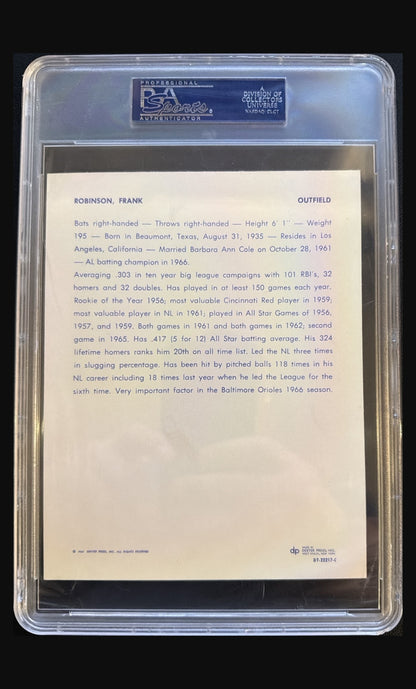 1967 Dexter Press Premiums Frank Robinson graded PSA 8 trading card - back