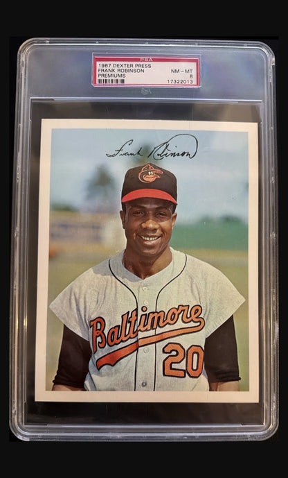 1967 Dexter Press Premiums Frank Robinson graded PSA 8 trading card - front