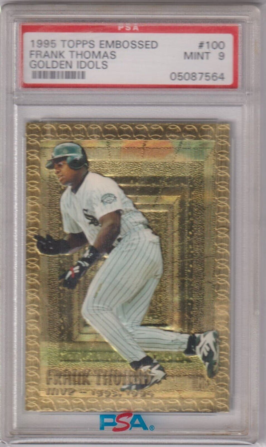 FRANK THOMAS 1995 Topps Embossed Golden Idols #100 PSA 9 MINT - WHITE SOX - Columbia Hobby - Sports Card Boxes - Toploaders - Card Savers