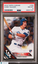 COREY SEAGER 2016 Topps Chrome RC Rookie #150 PSA 8 NM-MT - DODGERS RANGERS