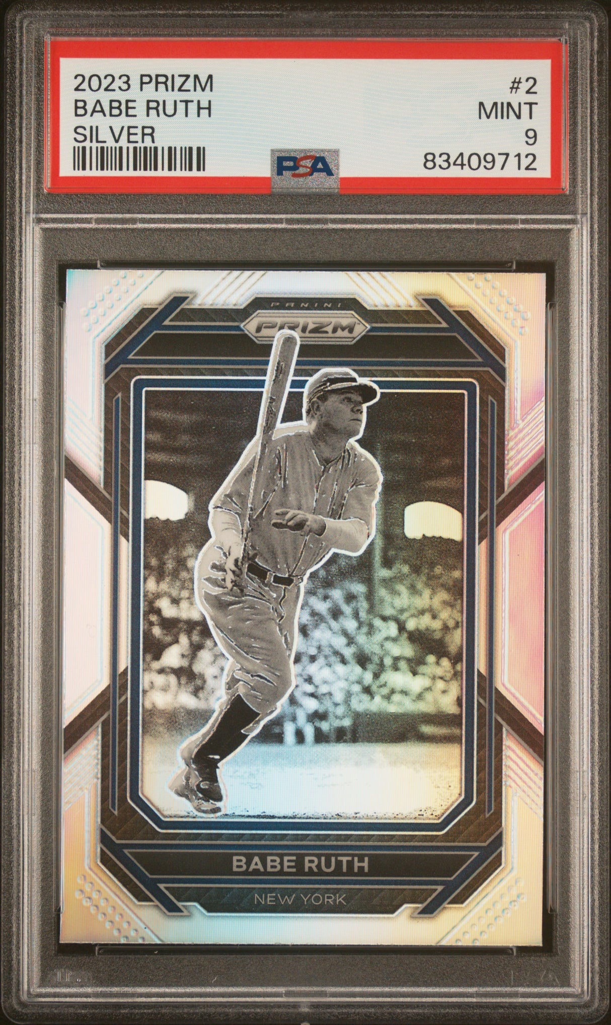 BABE RUTH 2023 Panini Prizm Silver #2 PSA 9 MINT - YANKEES Pop 3