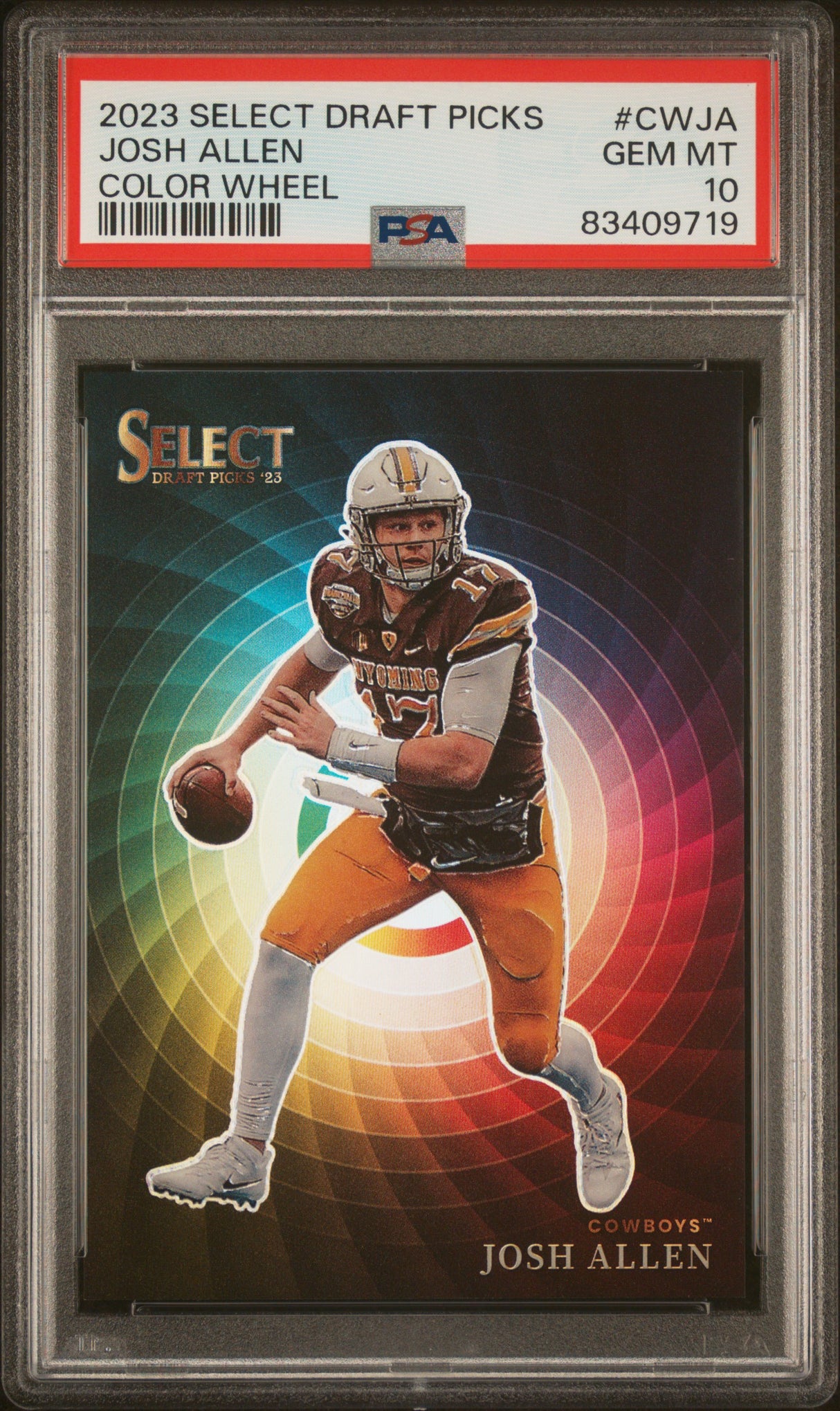 JOSH ALLEN 2023 Panini Select Draft RAINBOW Color Wheel #CWJA PSA 10 GEM
