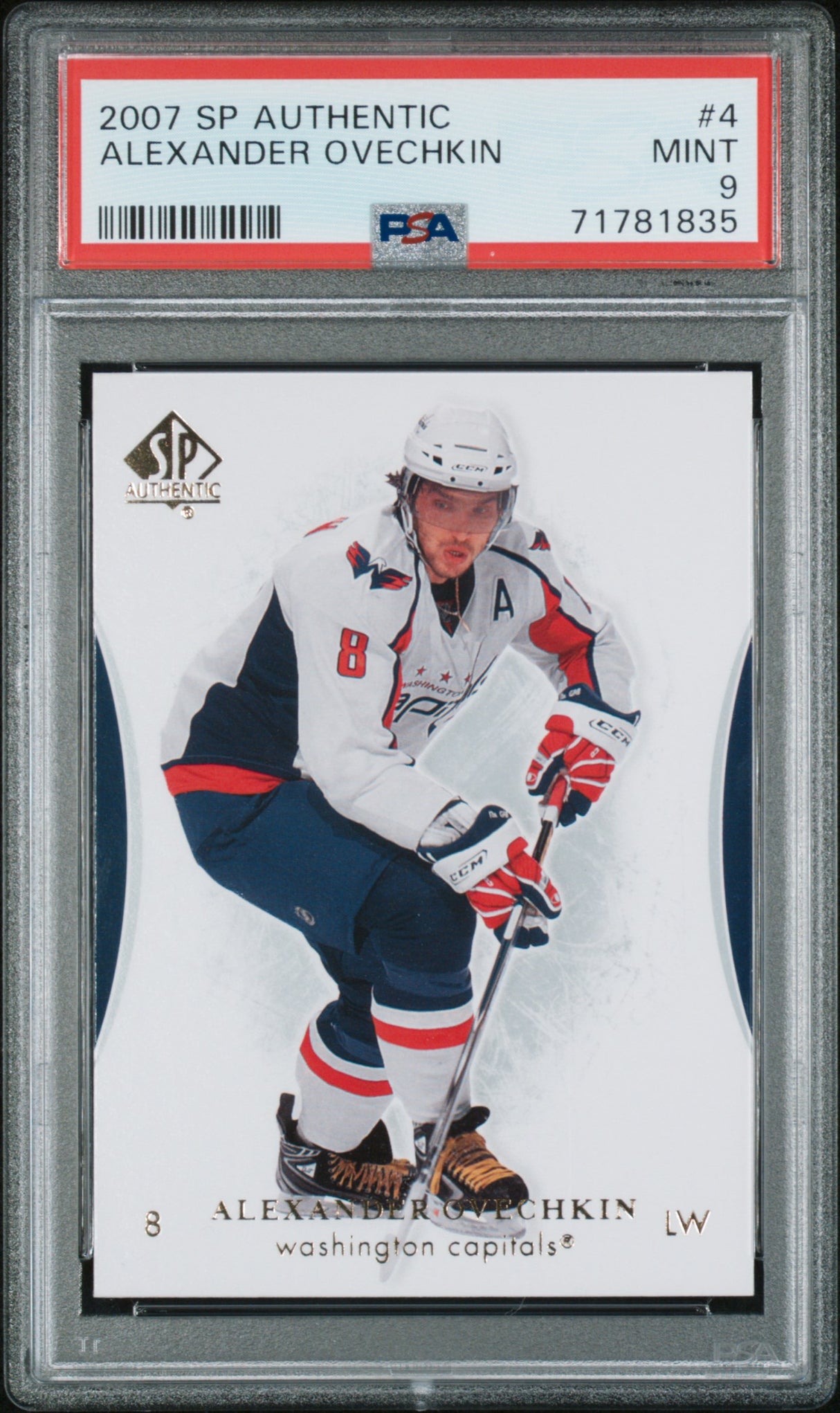 Alexander Ovechkin 2007 SP Authentic #4 PSA 9 MINT Pop 15