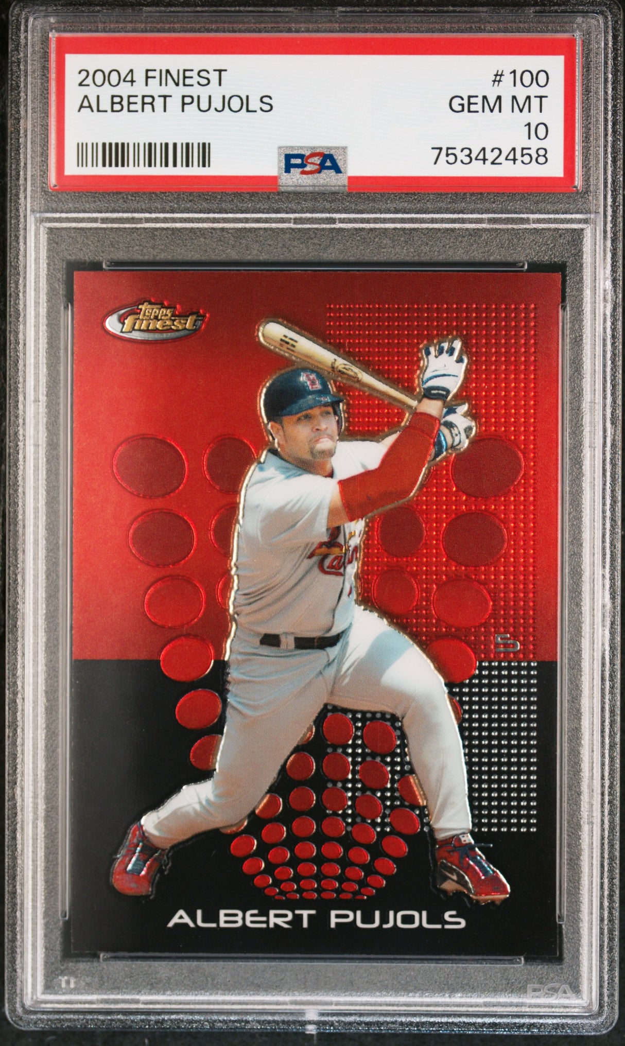 ALBERT PUJOLS 2004 Topps Finest #100 PSA 10 GEM MNT - CARDINALS