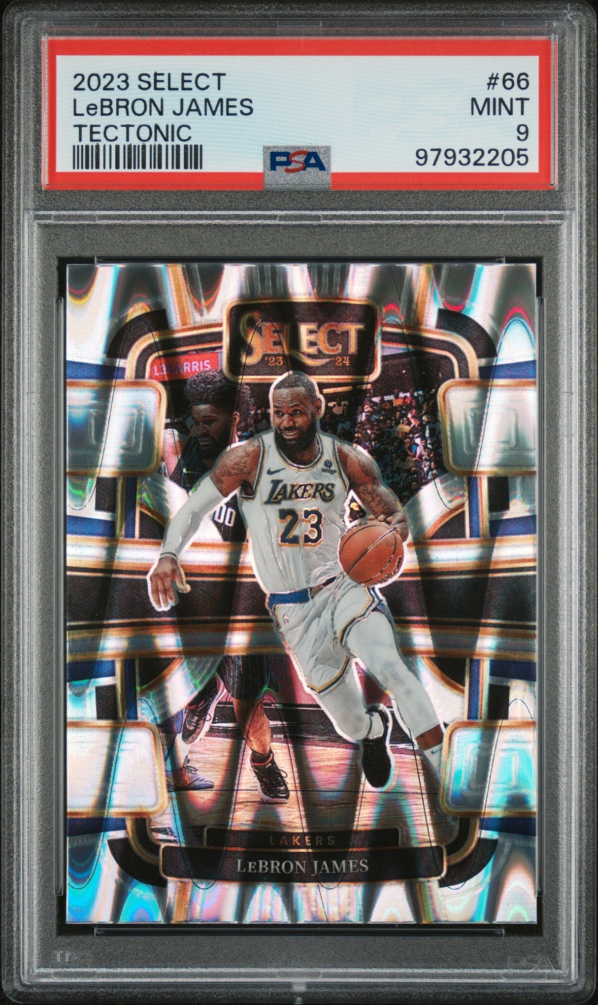 LeBRON JAMES 2023 Panini Select #66 Tectonic PSA 9 MINT - LAKERS