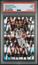 LeBRON JAMES 2023 Panini Select #66 Tectonic PSA 9 MINT - LAKERS