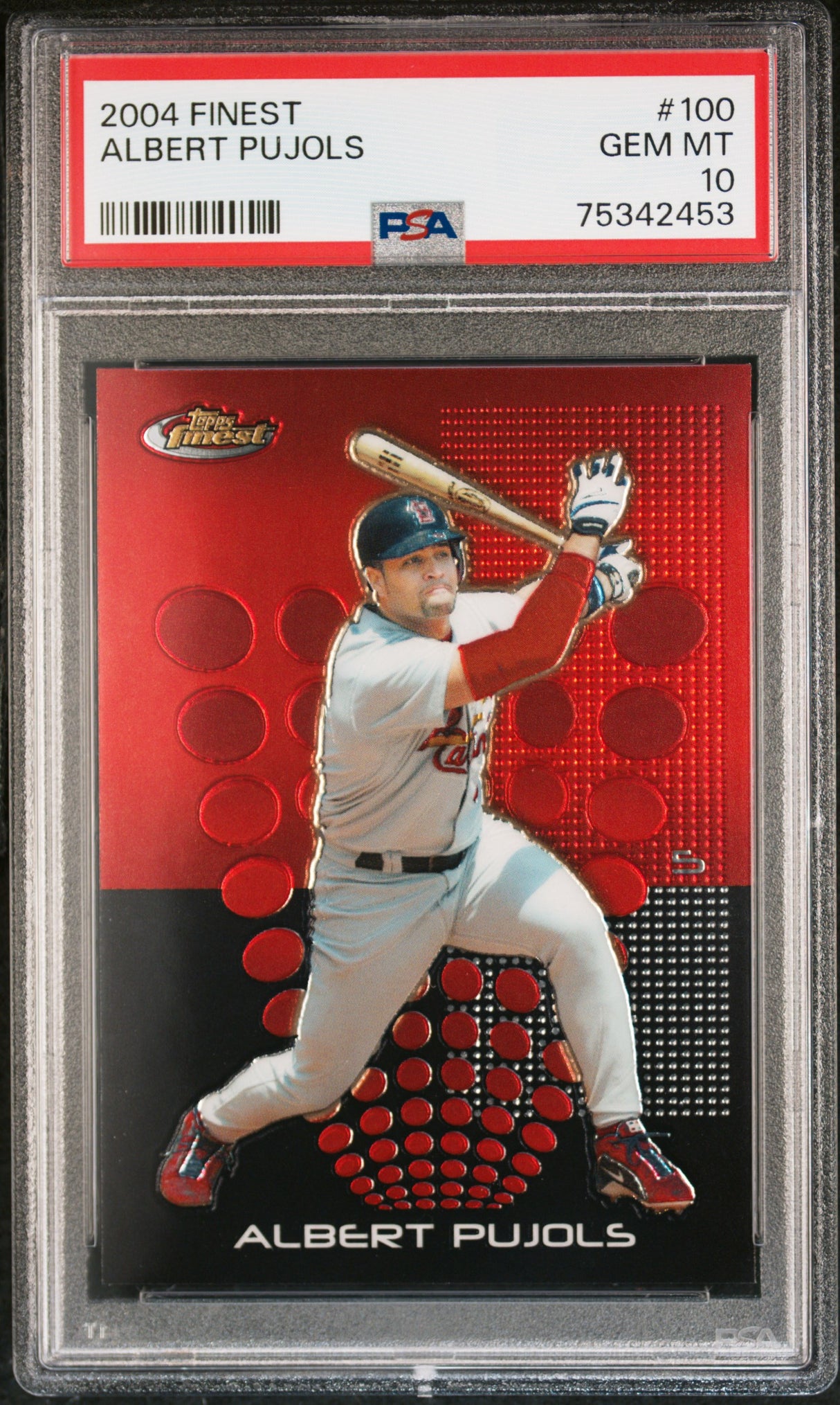 ALBERT PUJOLS 2004 Topps Finest #100 PSA 10 GEM MNT - CARDINALS