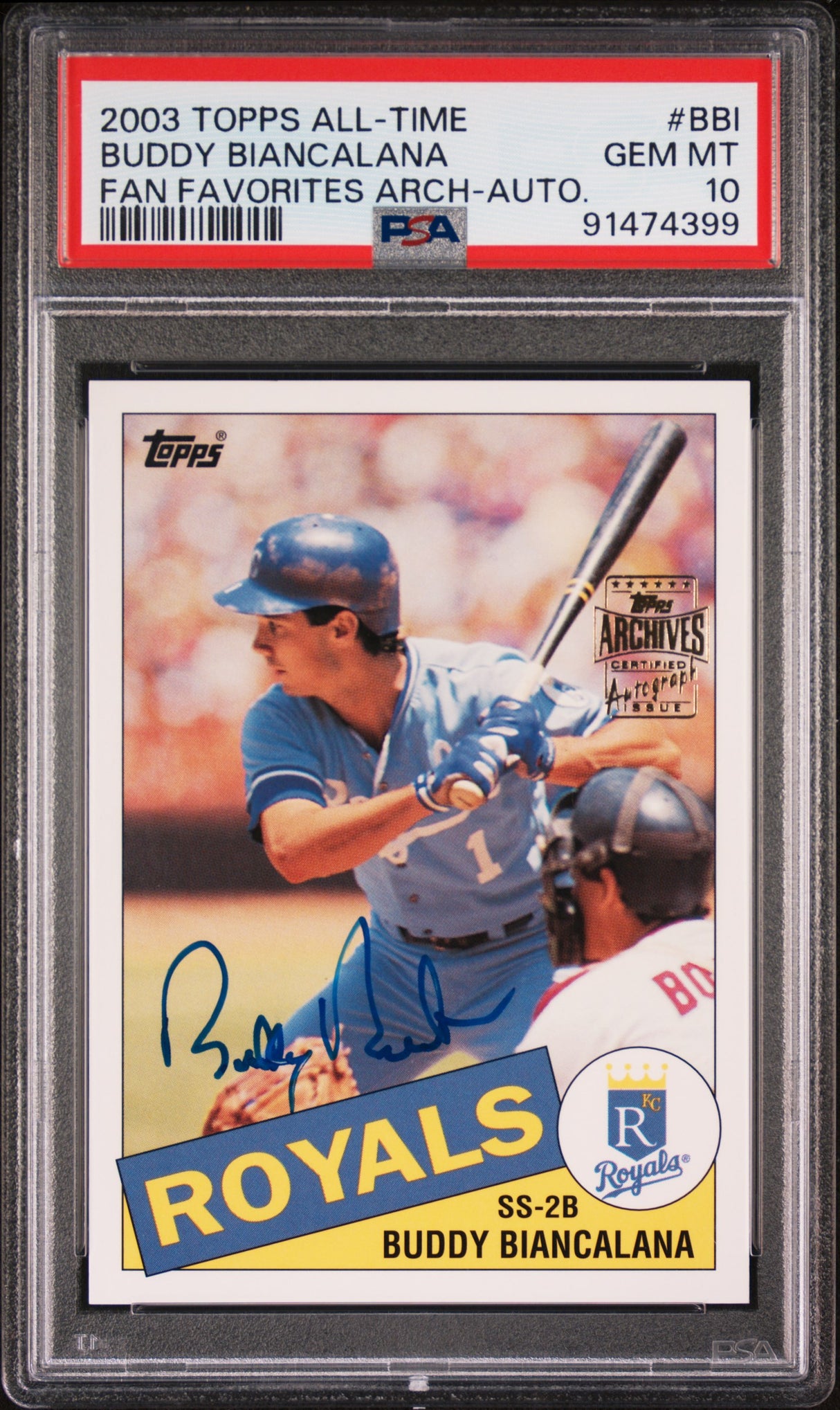 BUDDY BIANCALANA 2003 Topps All-Time Fan Favorites Autograph PSA 10 GEM Pop 1