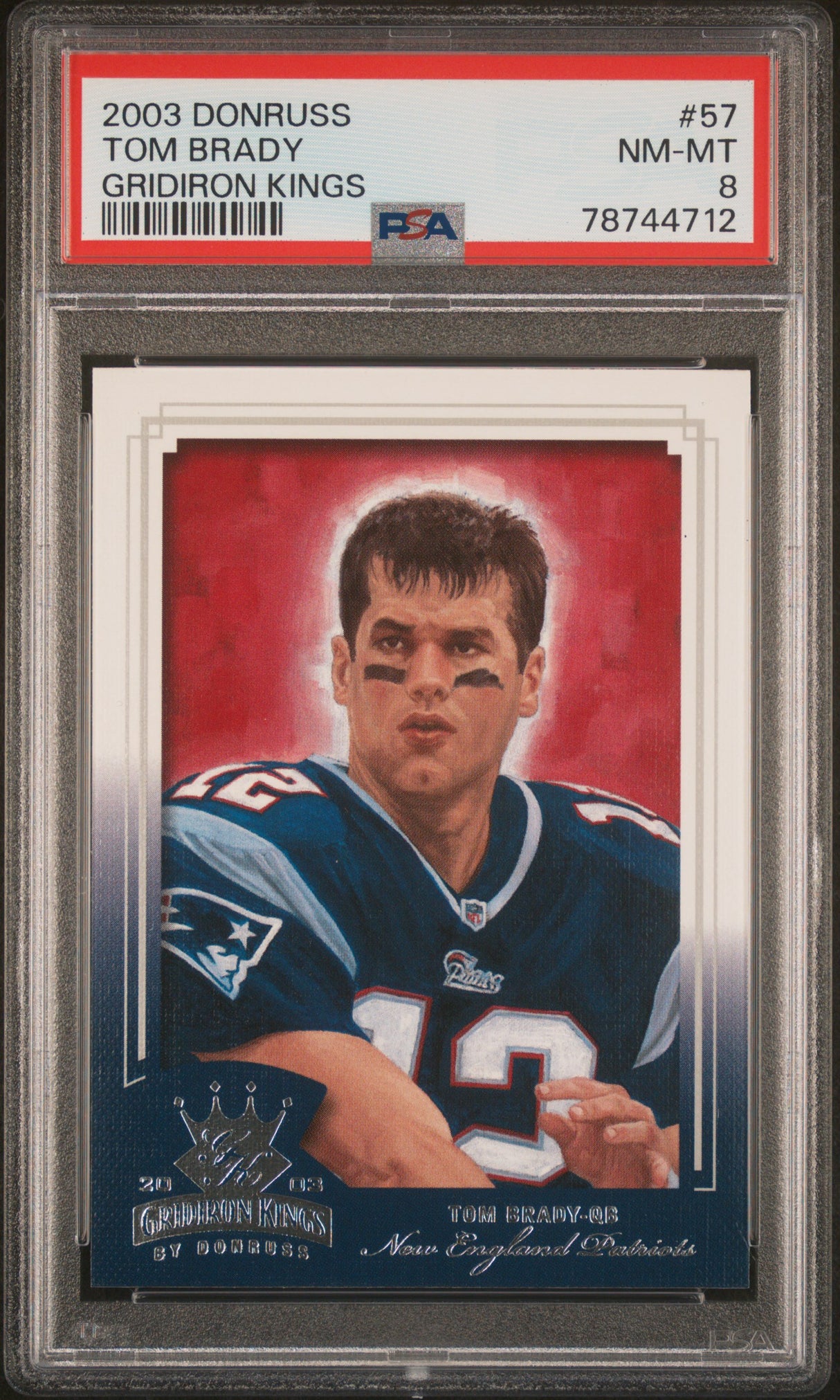 TOM BRADY 2003 Donruss Gridiron Kings #57 PSA 8 NM - PATRIOTS