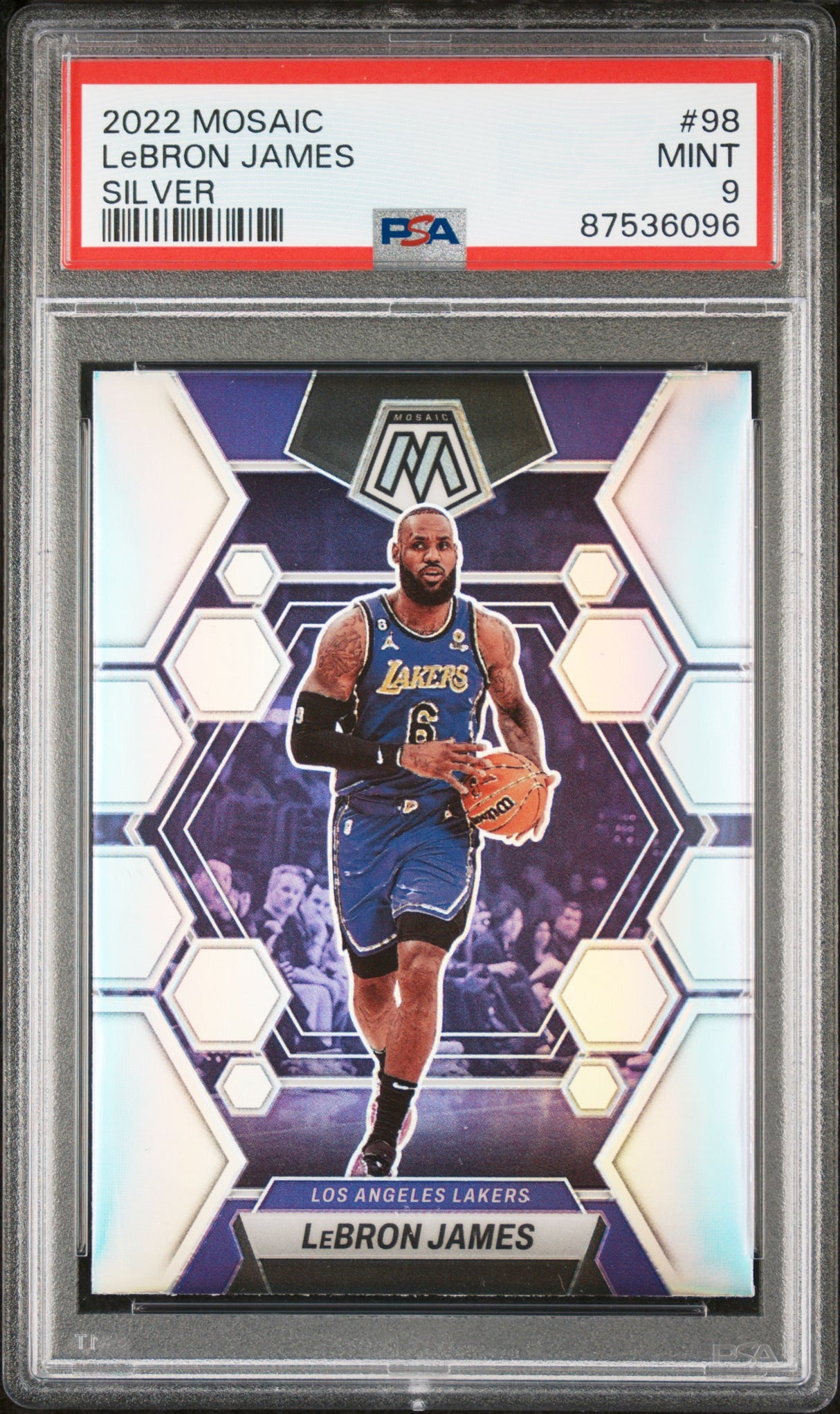 LeBRON JAMES 2022 Panini Mosaic Silver Prizm PSA 9 MINT Pop 13