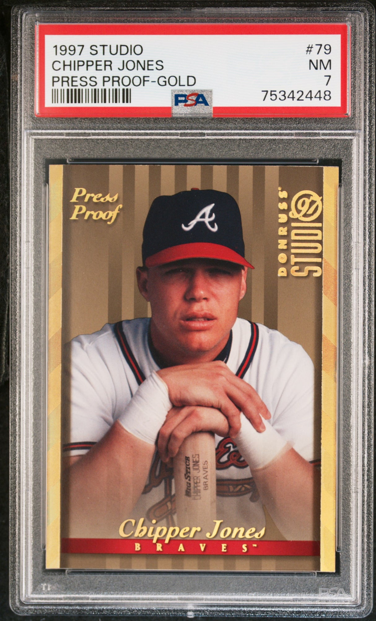 CHIPPER JONES 1997 Studio Press Proof #79 Gold PSA 7 NM - BRAVES