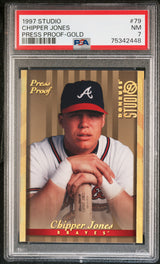CHIPPER JONES 1997 Studio Press Proof #79 Gold PSA 7 NM - BRAVES