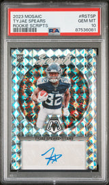 TYJAE SPEARS 2023 Panini Mosaic Rookie Scripts Autograph Auto PSA 10 - GEM MINT