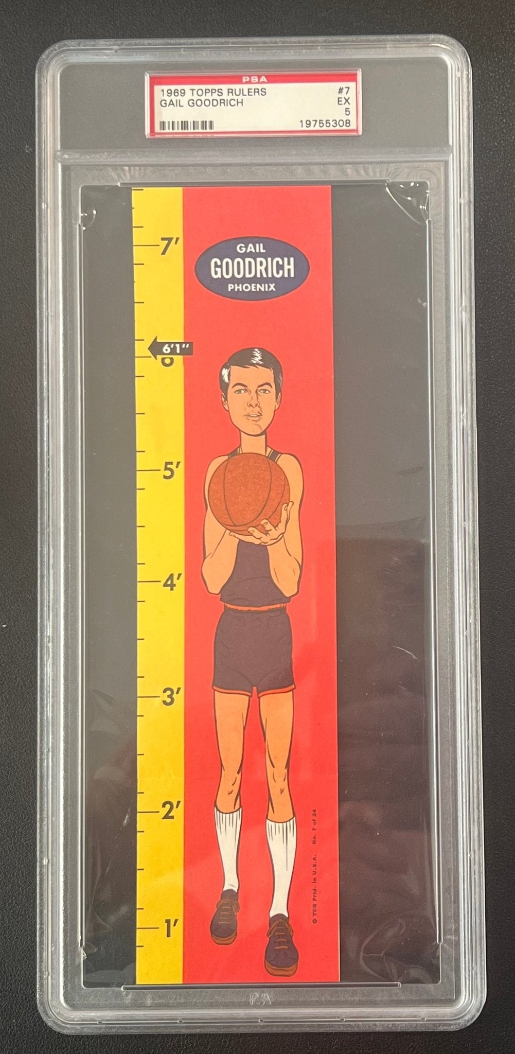 GAIL GOODRICH 1969 Topps Rulers #7 PSA 5 EX - SUNS - Columbia Hobby - Sports Card Boxes - Toploaders - Card Savers