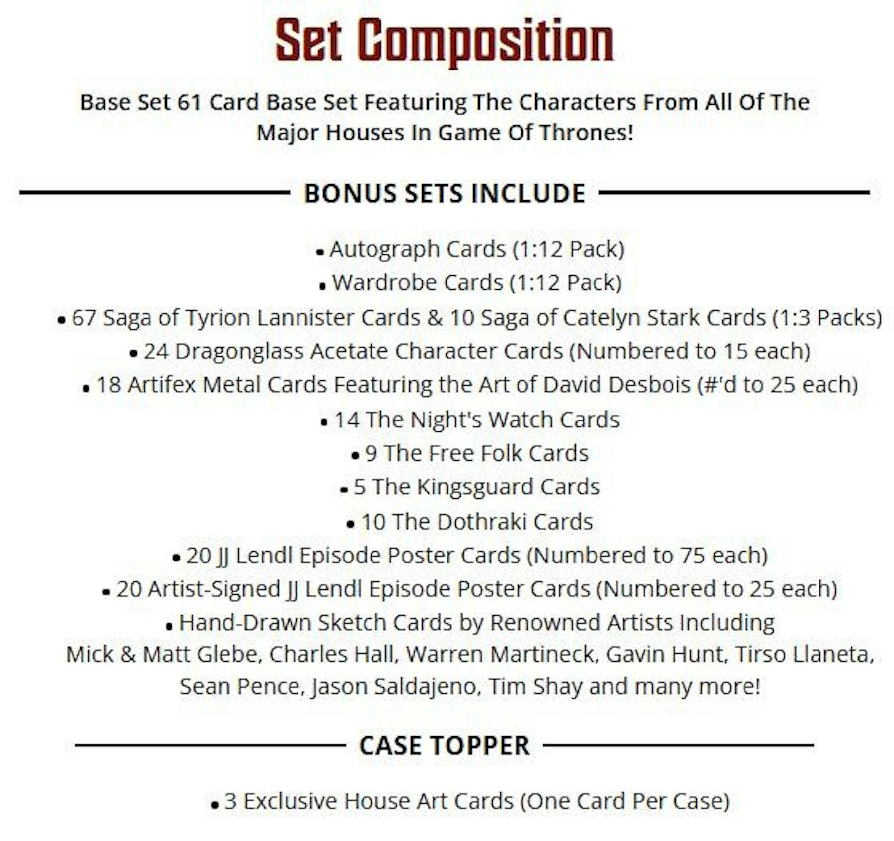 Game Of Thrones The Great Houses Hobby Box (Rittenhouse 2025) | Columbia Sports Cards - Columbia Hobby - Sports Card Boxes - Toploaders - Card Savers