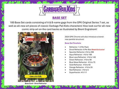 Garbage Pail Kids Chrome Series 7 7 - Pack Blaster Box (Topps 2024) - Columbia Hobby - Sports Card Boxes - Toploaders - Card Savers