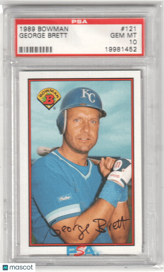 GEORGE BRETT 1989 Bowman #121 PSA 10 GEM MINT - ROYALS - Columbia Hobby - Sports Card Boxes - Toploaders - Card Savers