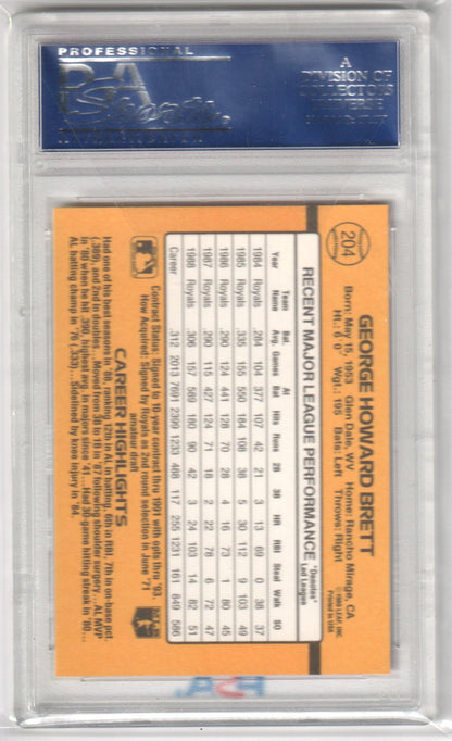 GEORGE BRETT 1989 Donruss #204 PSA 10 GEM MINT - ROYALS - Columbia Hobby - Sports Card Boxes - Toploaders - Card Savers