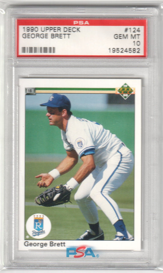 GEORGE BRETT 1990 Upper Deck #124 133 Runs Should Be 1300 PSA 10 GEM MINT - Columbia Hobby - Sports Card Boxes - Toploaders - Card Savers
