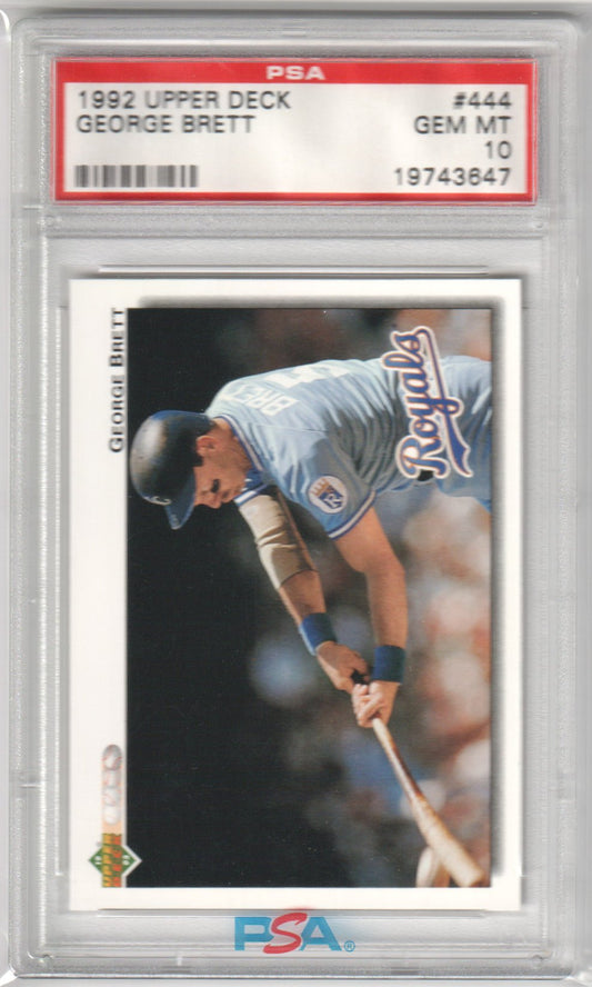 GEORGE BRETT 1992 Upper Deck #444 PSA 10 GEM MINT - ROYALS - Columbia Hobby - Sports Card Boxes - Toploaders - Card Savers