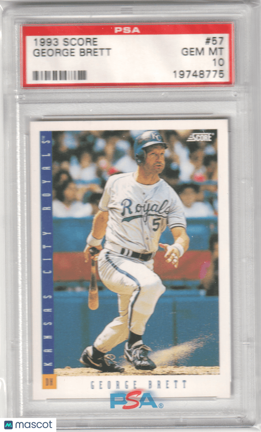 GEORGE BRETT 1993 Score #57 PSA 10 GEM MINT - ROYALS - Columbia Hobby - Sports Card Boxes - Toploaders - Card Savers