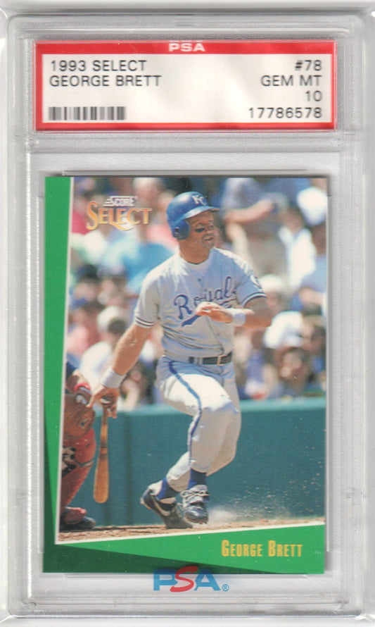 GEORGE BRETT 1993 Score Select #78 PSA 10 GEM MINT - ROYALS - Columbia Hobby - Sports Card Boxes - Toploaders - Card Savers