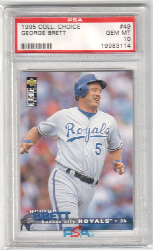 GEORGE BRETT 1995 Upper Deck Collector's Choice #49 PSA 10 GEM MINT - ROYALS - Columbia Hobby - Sports Card Boxes - Toploaders - Card Savers