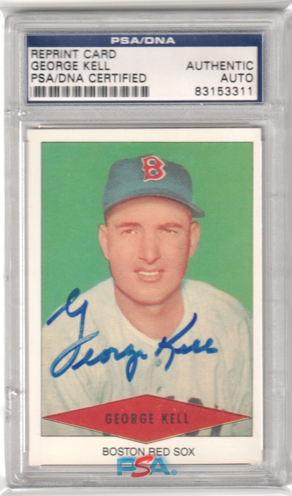 GEORGE KELL Autograph Auto Trading Card PSA / DNA Certified Authentic RED SOX - Columbia Hobby - Sports Card Boxes - Toploaders - Card Savers