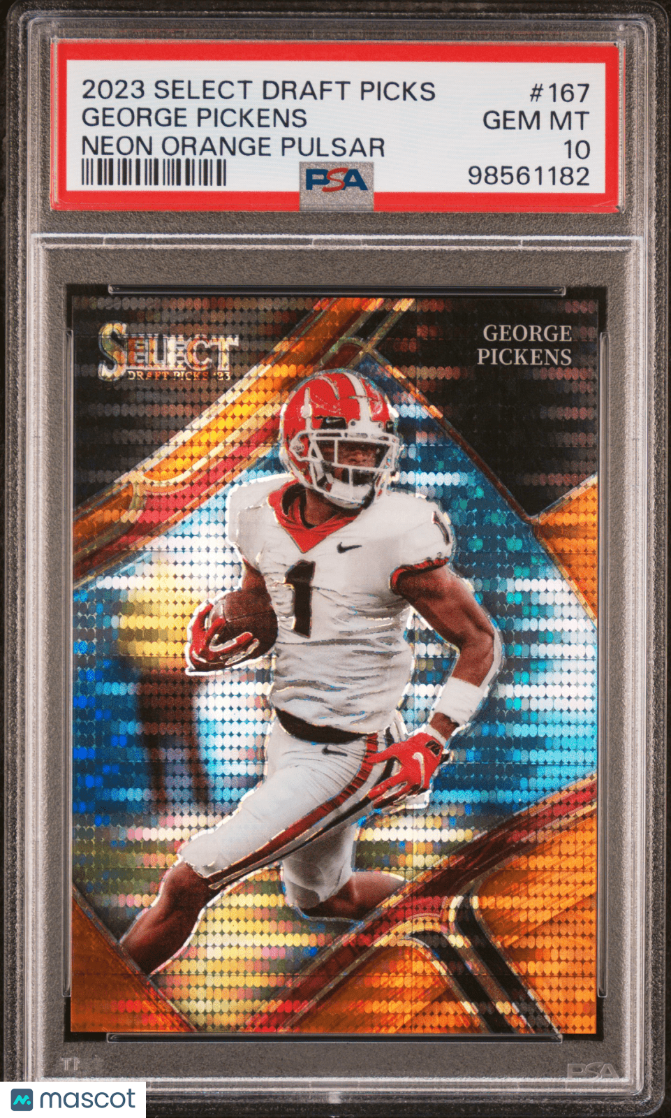 GEORGE PICKENS 2023 Panini Select Draft RC Rookie Neon Orange Pulsar /26 PSA 10 - Columbia Hobby - Sports Card Boxes - Toploaders - Card Savers