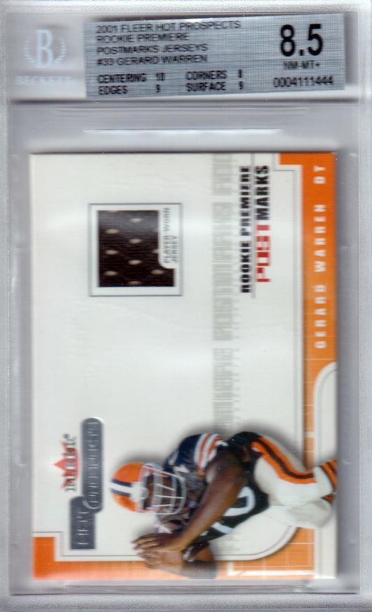 GERARD WARREN 2001 Hot Prospects Rookie Jersey /1500 #33 BGS 8.5 NM - MT+ - Columbia Hobby - Sports Card Boxes - Toploaders - Card Savers
