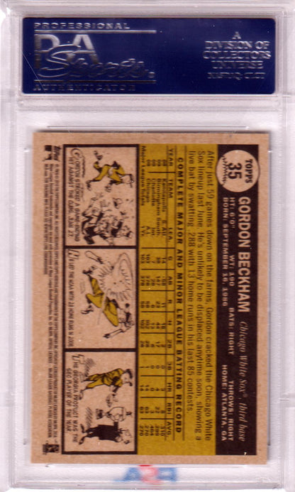 GORDON BECKHAM 2010 Topps Heritage RC #35 PSA 10 GEM MINT WHITE SOX Pop 2 - Columbia Hobby - Sports Card Boxes - Toploaders - Card Savers