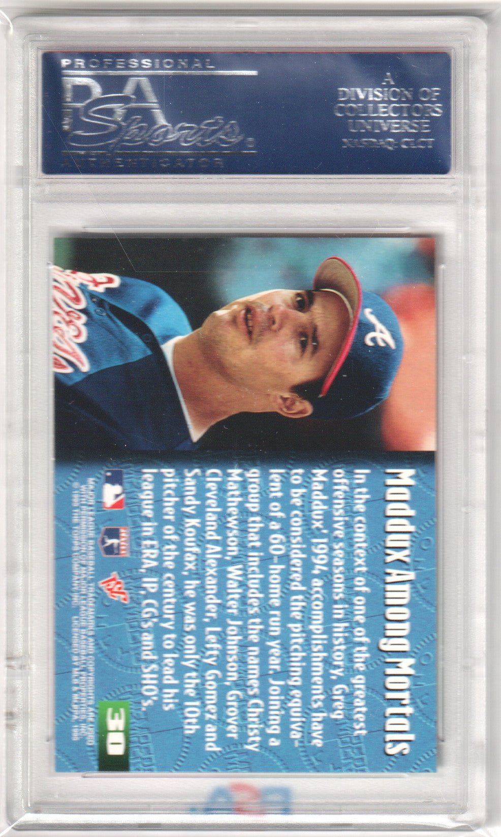 GREG MADDUX 1995 Topps Stadium Club Members Only 50 30 PSA 10 GEM MINT Pop 7 - Columbia Hobby - Sports Card Boxes - Toploaders - Card Savers