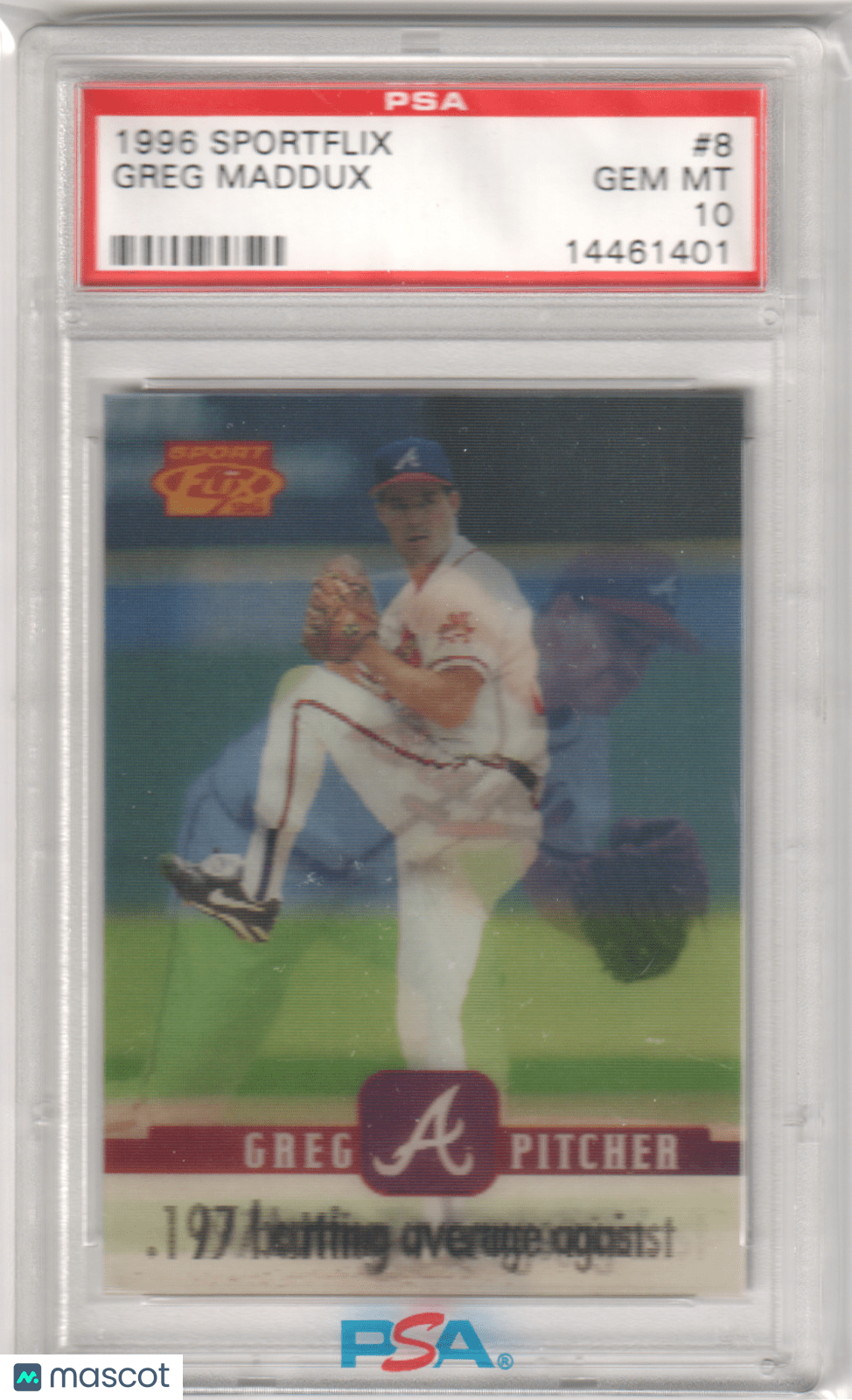 GREG MADDUX 1996 Sportflix #8 PSA 10 GEM MINT - BRAVES - Columbia Hobby - Sports Card Boxes - Toploaders - Card Savers