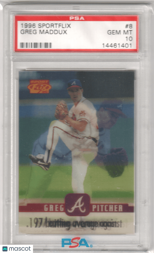 GREG MADDUX 1996 Sportflix #8 PSA 10 GEM MINT - BRAVES - Columbia Hobby - Sports Card Boxes - Toploaders - Card Savers