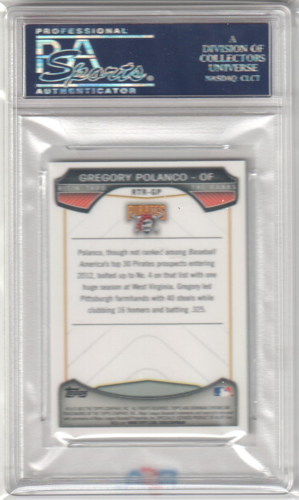 GREGORY POLANCO 2013 Bowman Chrome Rising Through The Ranks Mini PSA 10 Pop 3 - Columbia Hobby - Sports Card Boxes - Toploaders - Card Savers