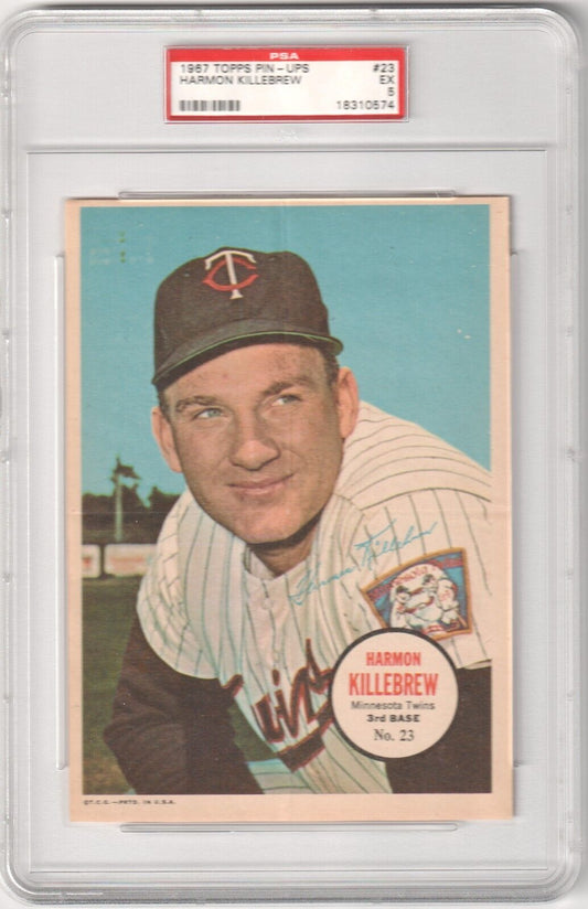 HARMON KILLEBREW 1967 Topps Pin - Ups #23 PSA 5 EX - TWINS - Columbia Hobby - Sports Card Boxes - Toploaders - Card Savers