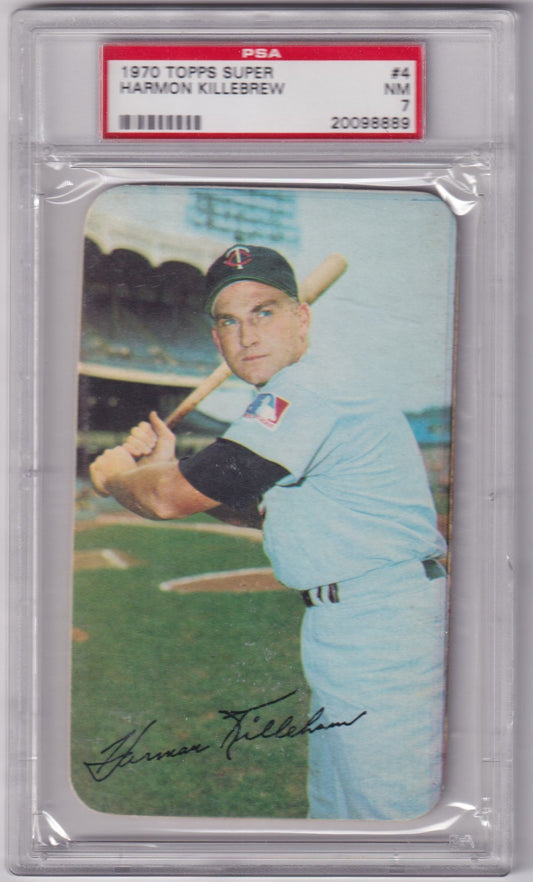 HARMON KILLEBREW 1970 Topps Super #4 PSA 7 NM - MT - TWINS POP 16 - Columbia Hobby - Sports Card Boxes - Toploaders - Card Savers