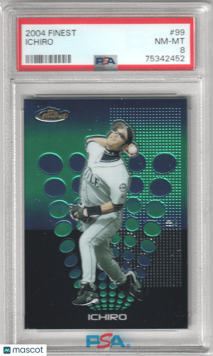 ICHIRO 2004 Topps Finest 99 PSA 8 NM - MT - MARINERS - Columbia Hobby - Sports Card Boxes - Toploaders - Card Savers